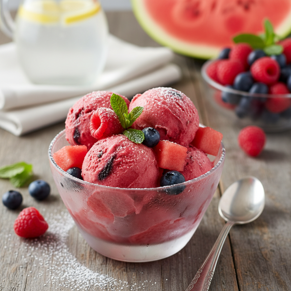 Refreshing Watermelon Berry Bliss Sorbet recipe