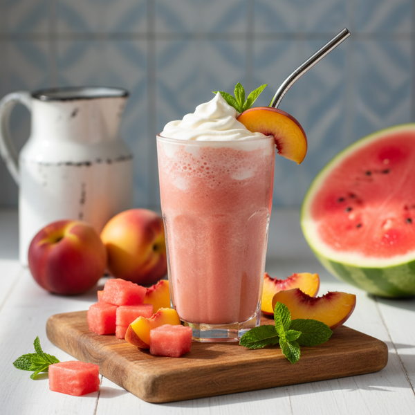 Refreshing Watermelon Peach Bliss Smoothie recipe