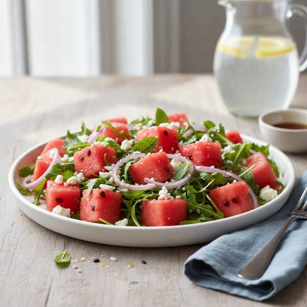 Refreshing Watermelon and Arugula Delight recipe