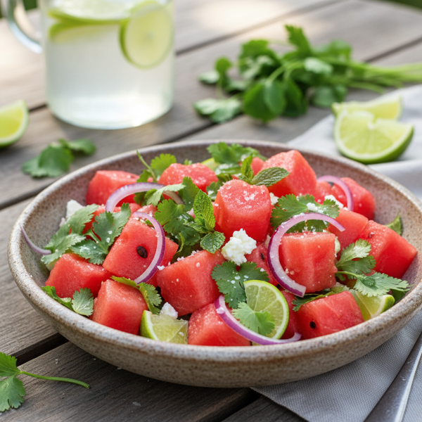 Refreshing Watermelon and Cilantro Salad recipe