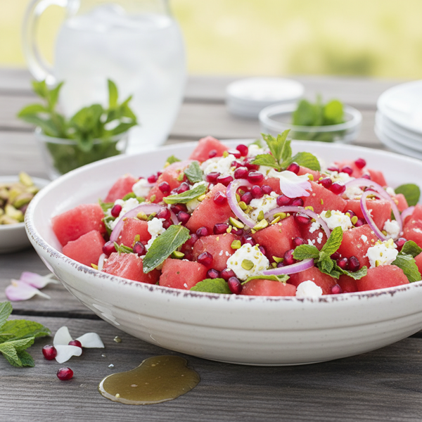 Refreshing Watermelon and Pomegranate Salad recipe