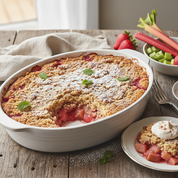 Rhubarb Bliss Dump Cake recipe