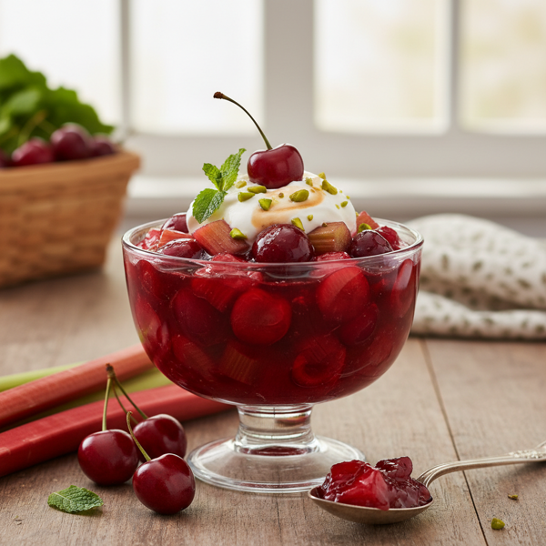 Rhubarb Cherry Delight Compote recipe