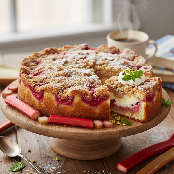 Rhubarb Cream Delight Coffee Cake recipe
