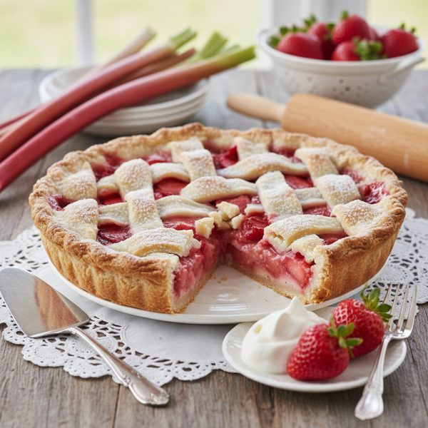 Rhubarb Strawberry Delight Pie recipe