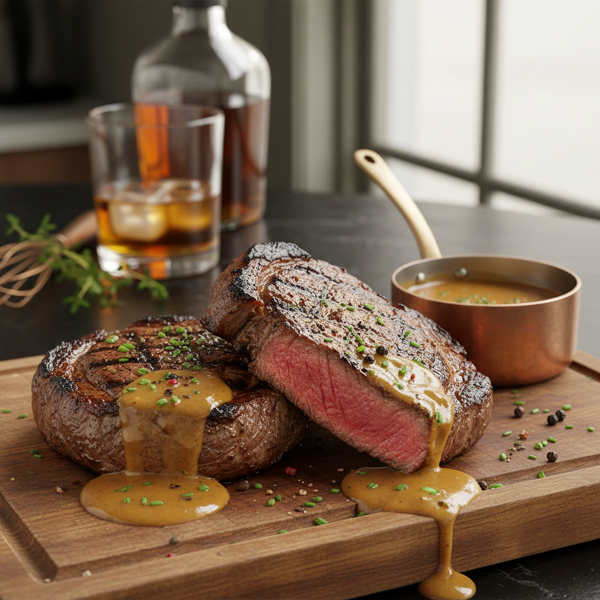 Ribeye Steaks with Whisky Cream Sauce recipe