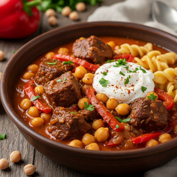 Rich Beef & Chickpea Paprikash Delight recipe