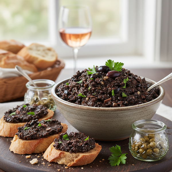 Rich Black Olive Tapenade with Capers and Parsley recipe