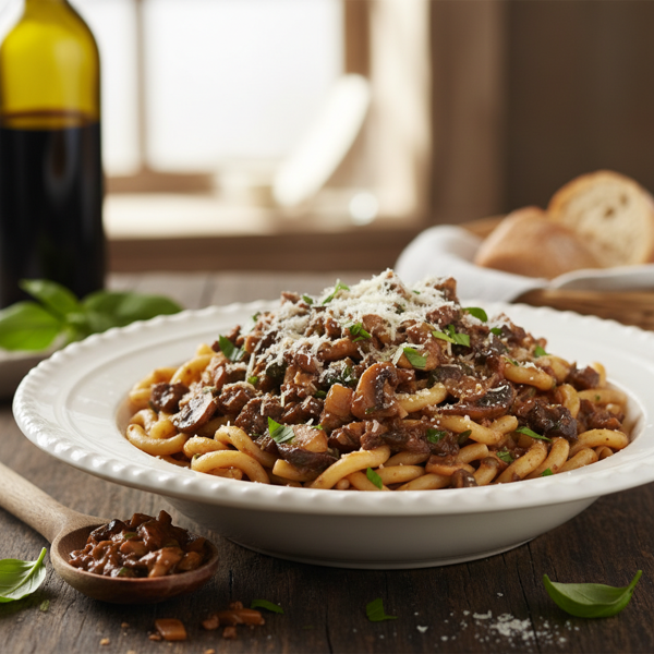 Rich Mushroom Bolognese Pasta Delight recipe