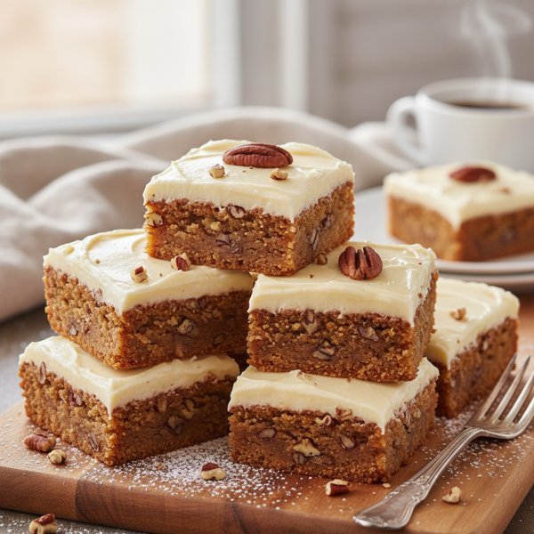 Rich Pecan Blondies with Buttery Frosting recipe