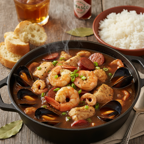 Rich & Hearty Seafood Gumbo Delight recipe