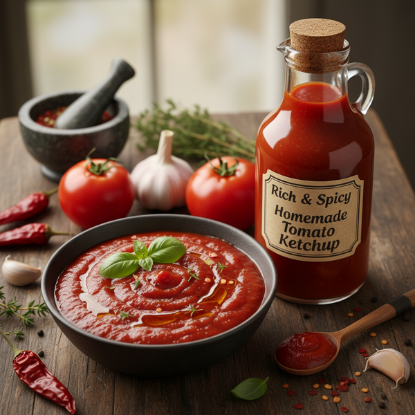 Rich & Spicy Homemade Tomato Ketchup recipe