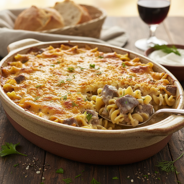 Rich and Creamy Beef Stroganoff Casserole recipe