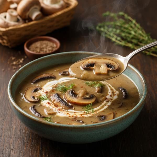 Rich and Creamy Low Carb Hungarian Mushroom Soup recipe