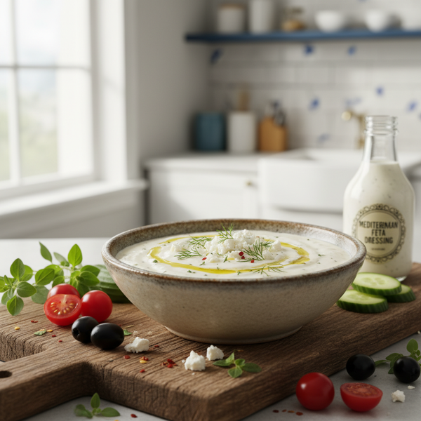 Rich and Creamy Mediterranean Feta Dressing recipe