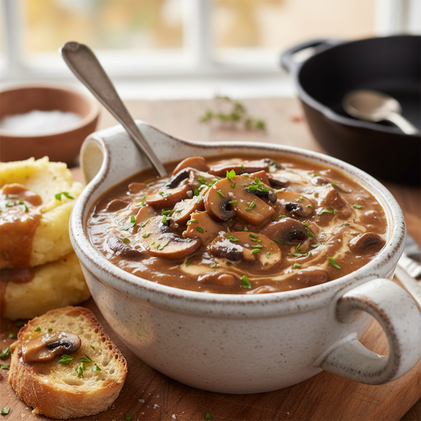 Rich and Creamy Vegetarian Mushroom Gravy recipe