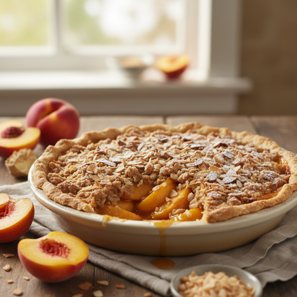Ripe Peach Coconut Crumble Pie recipe