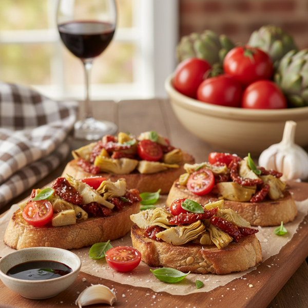 Roasted Artichoke and Tomato Bruschetta recipe