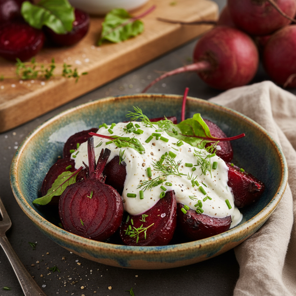 Roasted Beets with Cream recipe