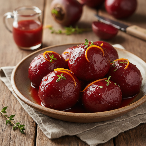Roasted Harvard Beets with Tangy Glaze recipe