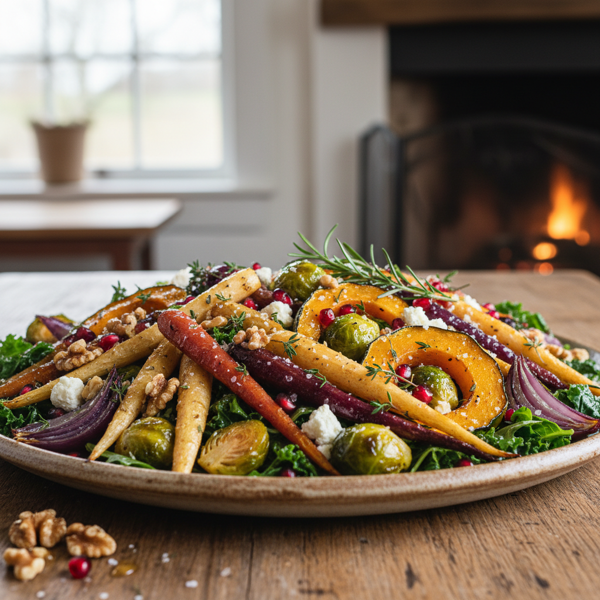 Roasted Honey-Glazed Winter Veggie Salad recipe