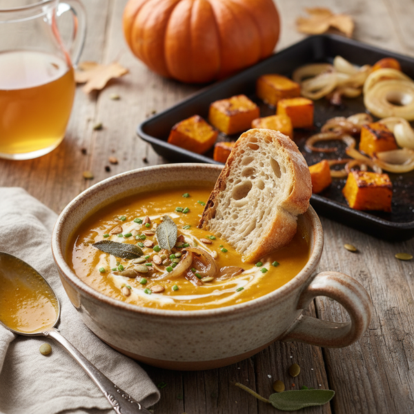 Roasted Pumpkin & Caramelized Onion Soup recipe