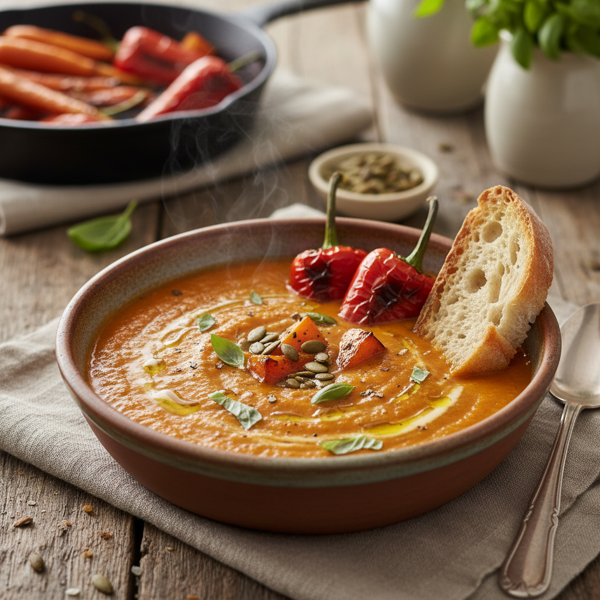 Roasted Red Pepper and Carrot Delight Soup recipe