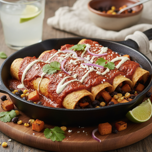 Roasted Sweet Potato & Black Bean Enchiladas recipe