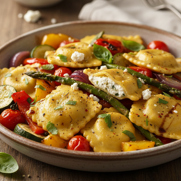 Roasted Vegetable Cheese Ravioli Medley recipe