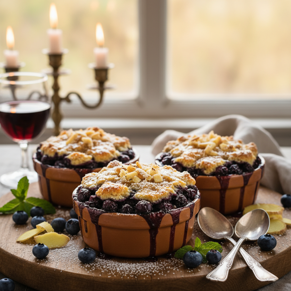 Romantic Blueberry Ginger Cobblers recipe