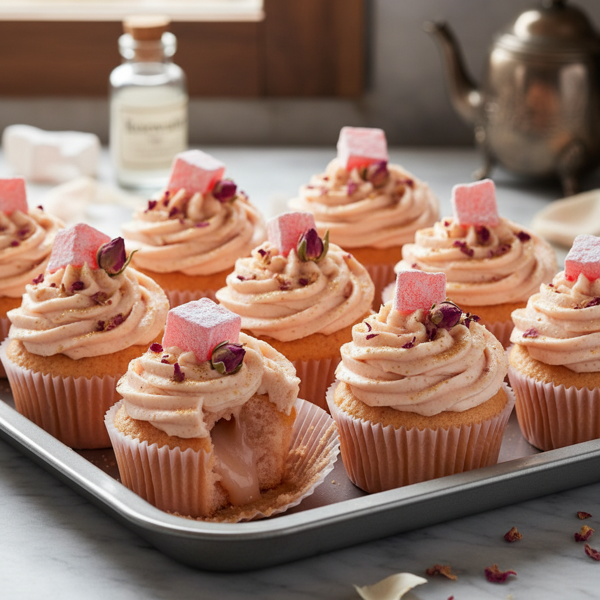 Rose-Infused Turkish Delight Cupcakes recipe