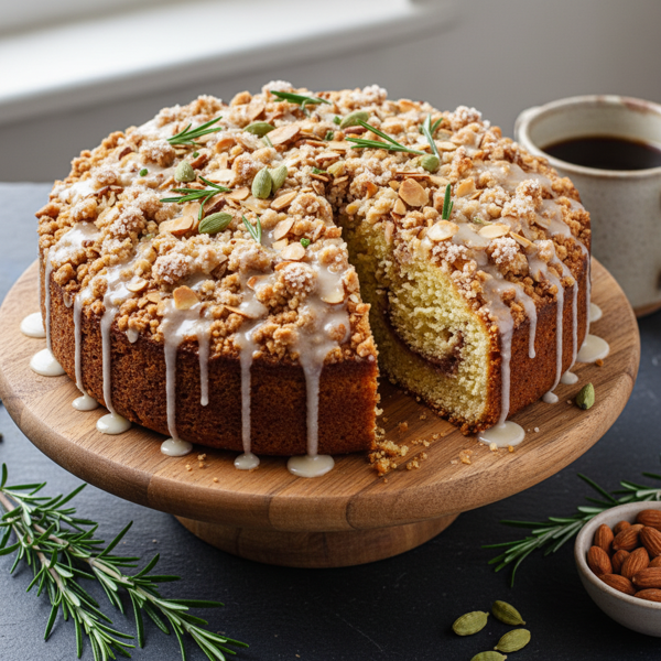 Rosemary & Cardamom Almond Coffee Cake recipe