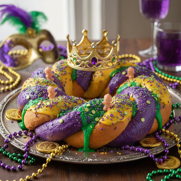 Royally Festive Mardi Gras King Cake recipe