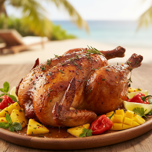 Rum-Infused Glazed Caribbean Chicken recipe