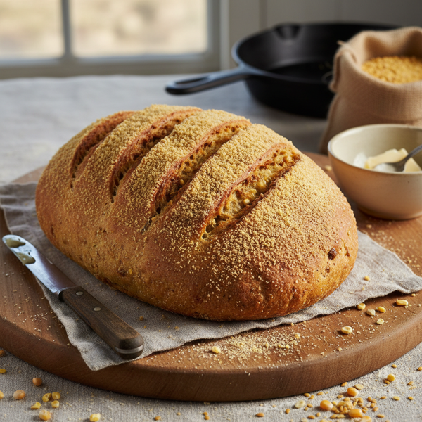 Rustic Anadama Cornmeal Bread recipe