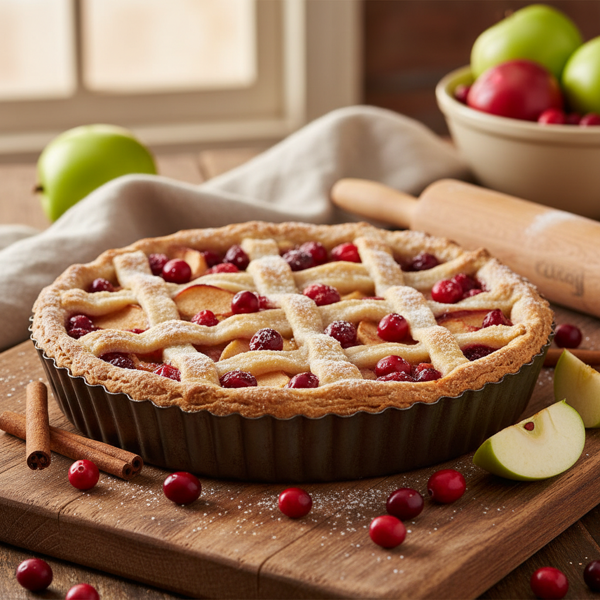 Rustic Apple Cranberry Lattice Tart recipe