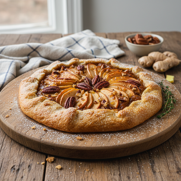 Rustic Apple Pecan Ginger Tart recipe