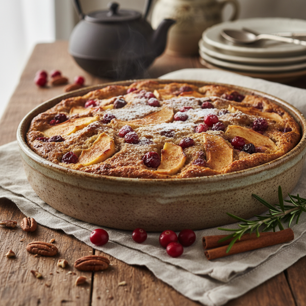 Rustic Baked Apple & Cranberry Pudding recipe