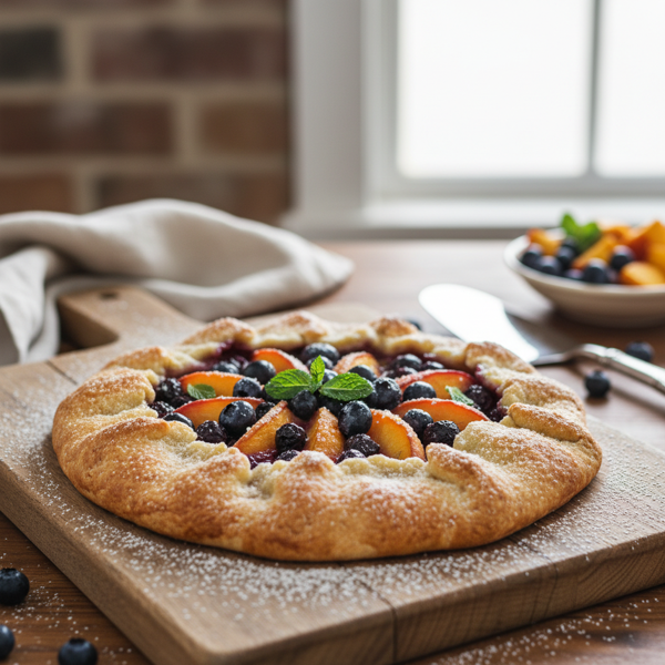 Rustic Blueberry Peach Galette recipe