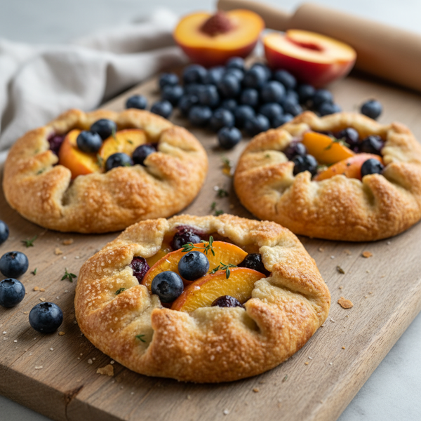 Rustic Blueberry Peach Galettes recipe