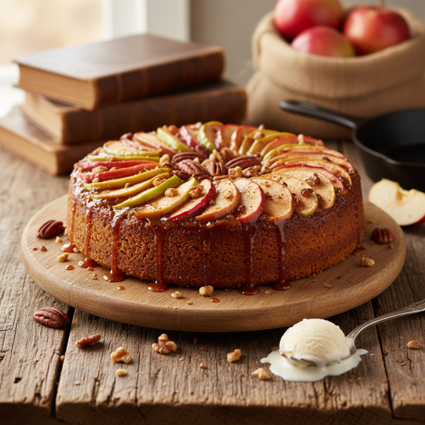 Rustic Caramel Apple Upside-Down Cake recipe