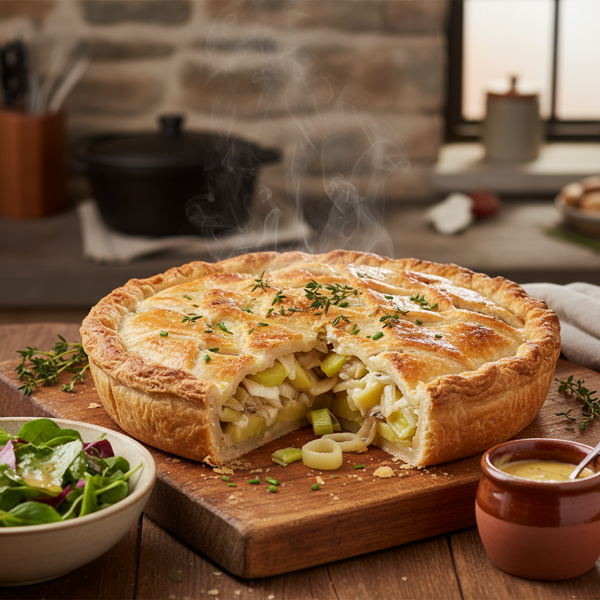 Rustic Cheese, Onion, Leek & Potato Pie recipe