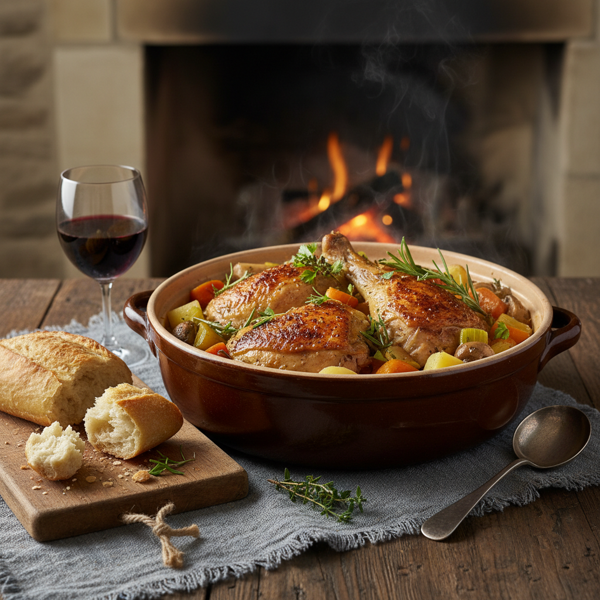 Rustic French Chicken Stew with Vegetables recipe