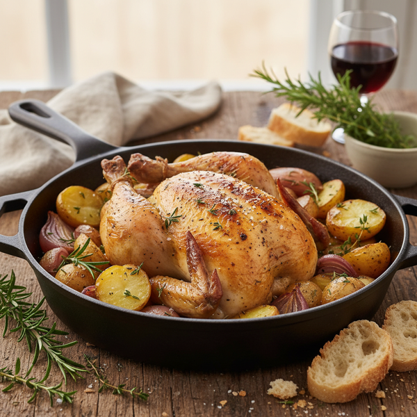 Rustic French Chicken with Potatoes and Shallots recipe