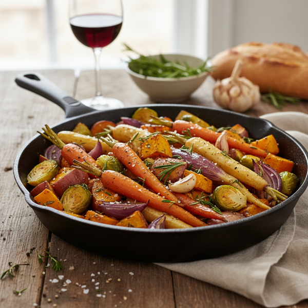 Rustic French Roasted Fall Vegetables recipe