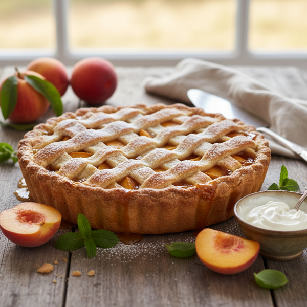 Rustic Fresh Peach Delight Pie recipe