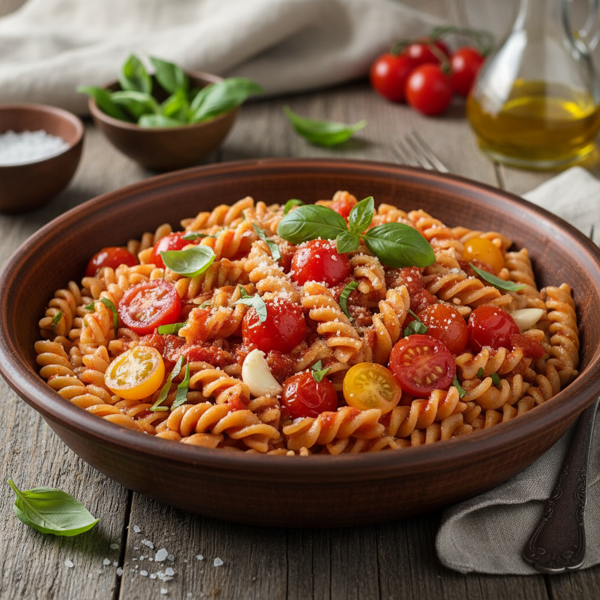 Rustic Fresh Tomato Basil Pasta recipe