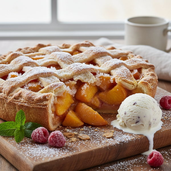 Rustic Frozen Peach Pie Delight recipe