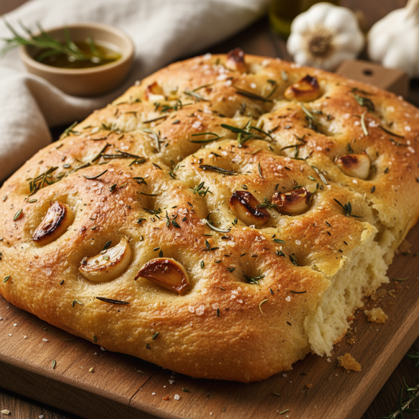 Rustic Garlic and Herb Focaccia recipe
