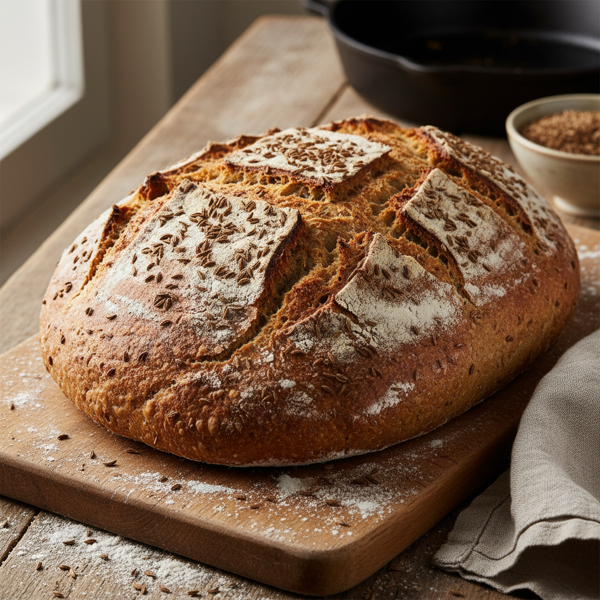 Rustic German Rye Bread with Caraway Seeds recipe